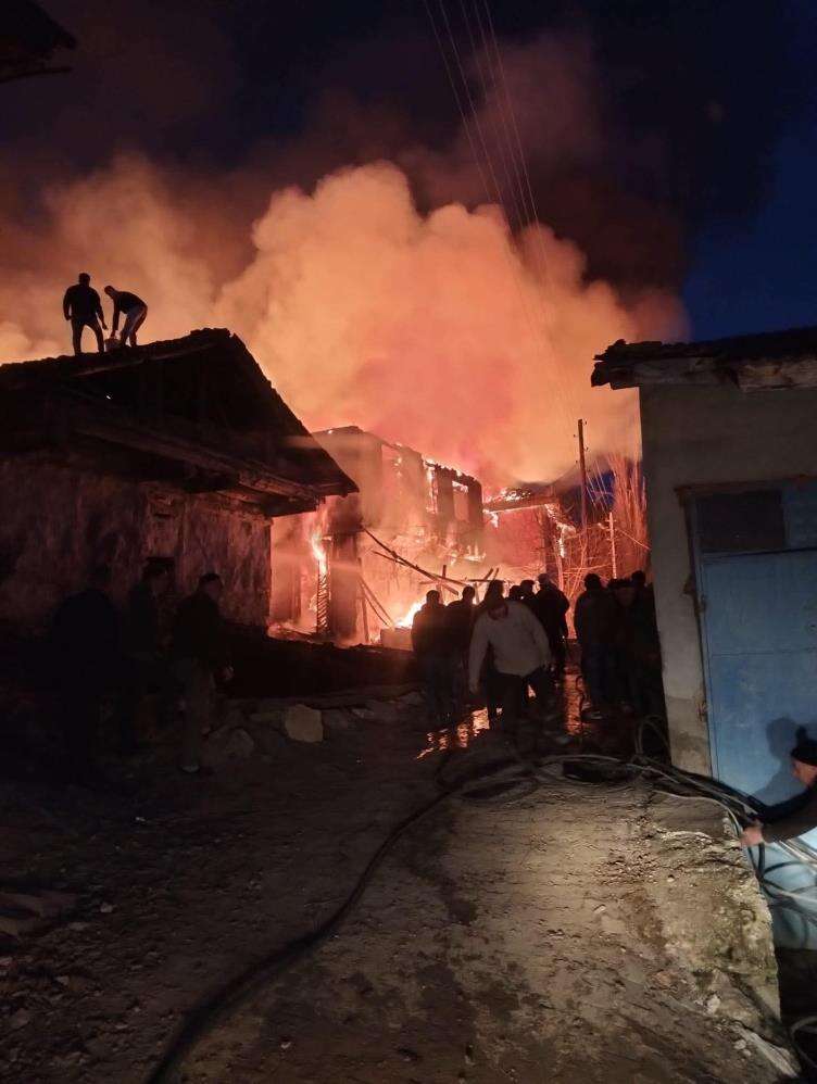 Köyde yangın çıktı, evler ve ahırlar küle döndü 3